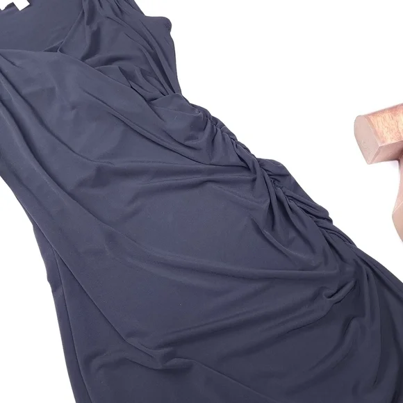 🔴 Michael Kors Black Poly Rouged Side Slip Dress sz S - Picture 7 of 7